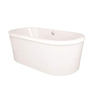 Raleigh 72 in. Acrylic Flatbottom Air Bath Bathtub in White