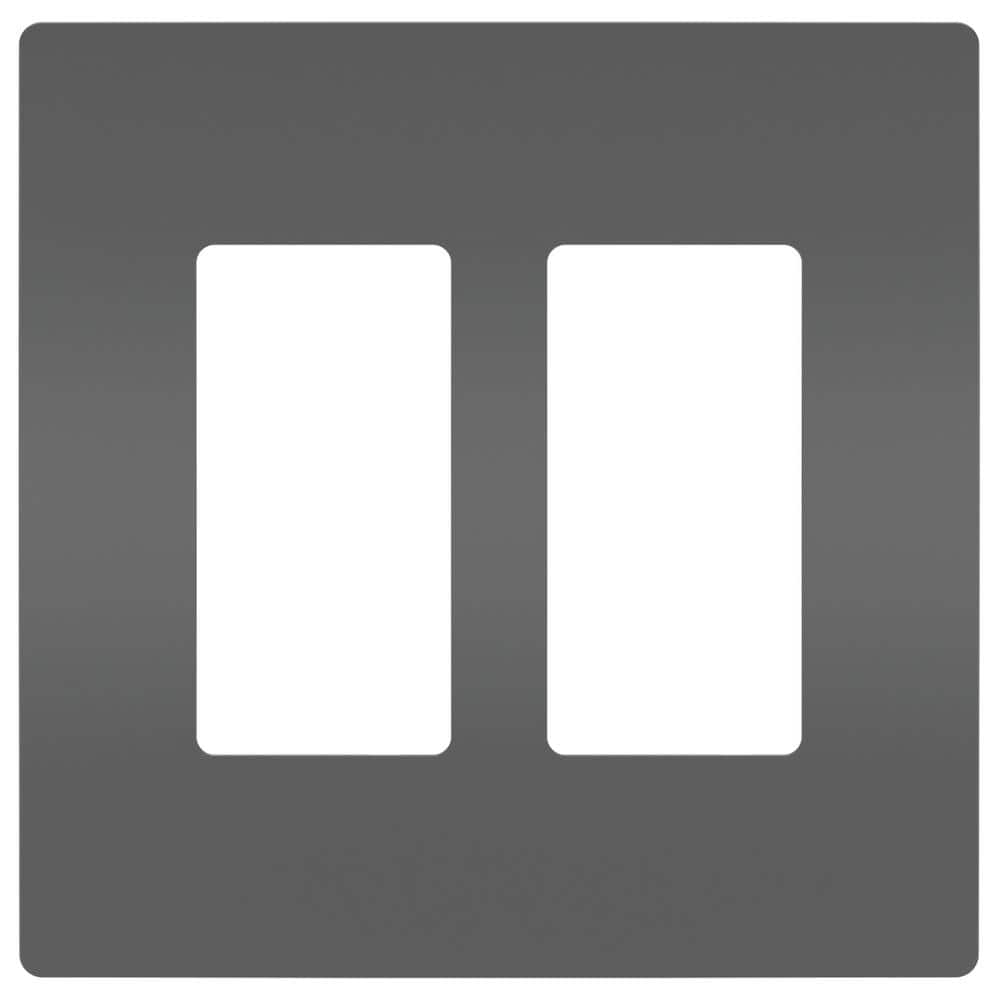 Black 2-Gang Screwless Polycarbonate Wall Plate