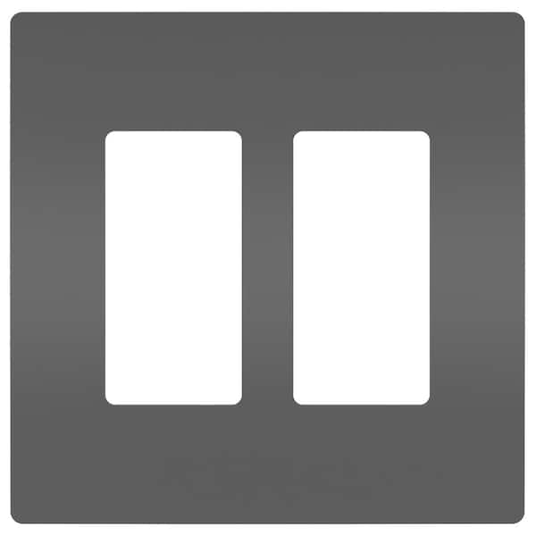 radiant 2-Gang 2-Decorator/Rocker Screwless Wall Plate, Black (1-Pack)