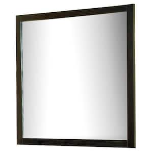 22 in. W x 29 in. H Wooden Frame Brown Wall Mirror