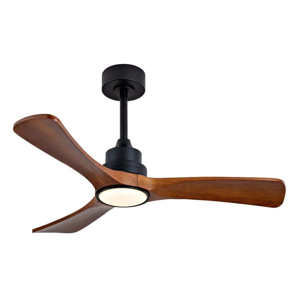 42 in.Black Remote Control Ceiling Fan DC Motor With 3 Solid Wood Blades Led Light For Indoor Living Room Bedroom Office price history on PriceWatchPro