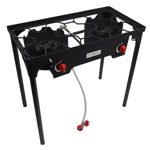 Stark Portable 24,000 BTU Propane Gas Stove-Top Double Burner Fryer Outdoor  Camping Tailgate Stoves Cooktop 95501-H2 - The Home Depot