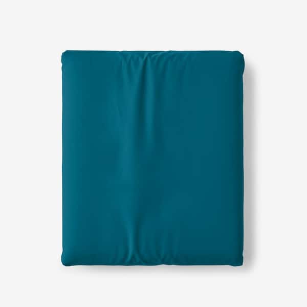 The Company Store Company Cotton Percale Teal Solid 300-Thread Count Twin XL Fitted Sheet