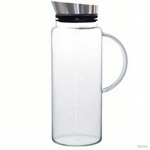 51 oz. Capacity Glass Cold Brew Coffee Iced Tea Maker with Airtight Lid, Mesh Steel Infuser and Clear Scale Line