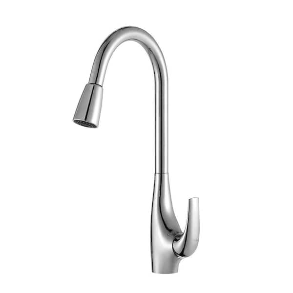 KRAUS Single-Handle High Arc Pull-Down Kitchen Faucet with Dual-Function Sprayer
