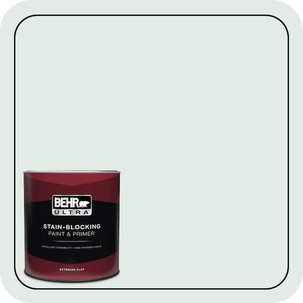 BEHR ULTRA 1 qt. #ICC-37 Beach Glass Flat Exterior Paint & Primer