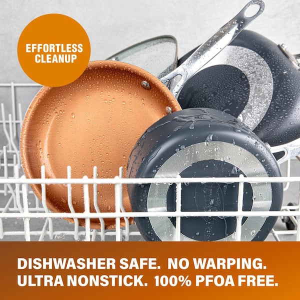 Orange 10-Piece Cookware Set Toxin Free Ceramic Nonstick Pots Pans New