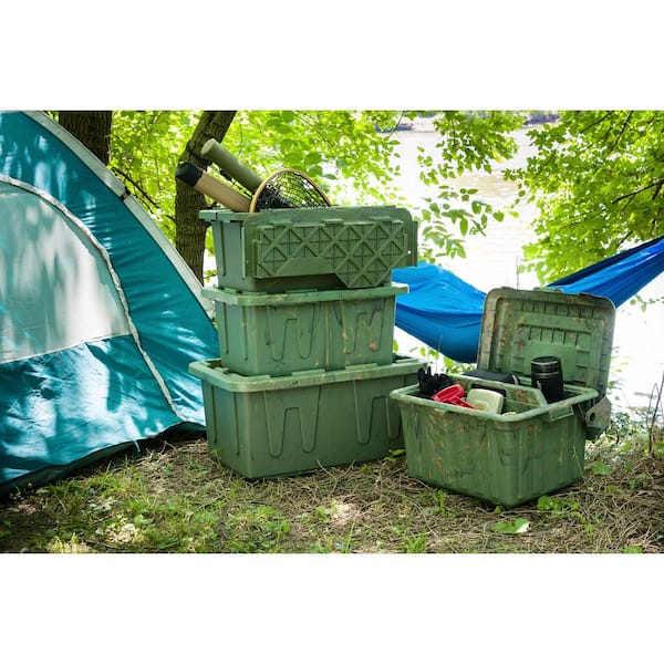 HOMZ Durabilt 27 Gallon Heavy Duty Storage Tote with Lid, Green Camo (2  Pack), 1 Piece - King Soopers