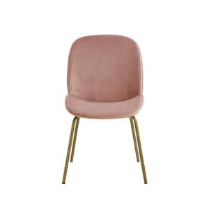 Luciano Blush Upholstered Velvet Armless Dining Chair Set of 2