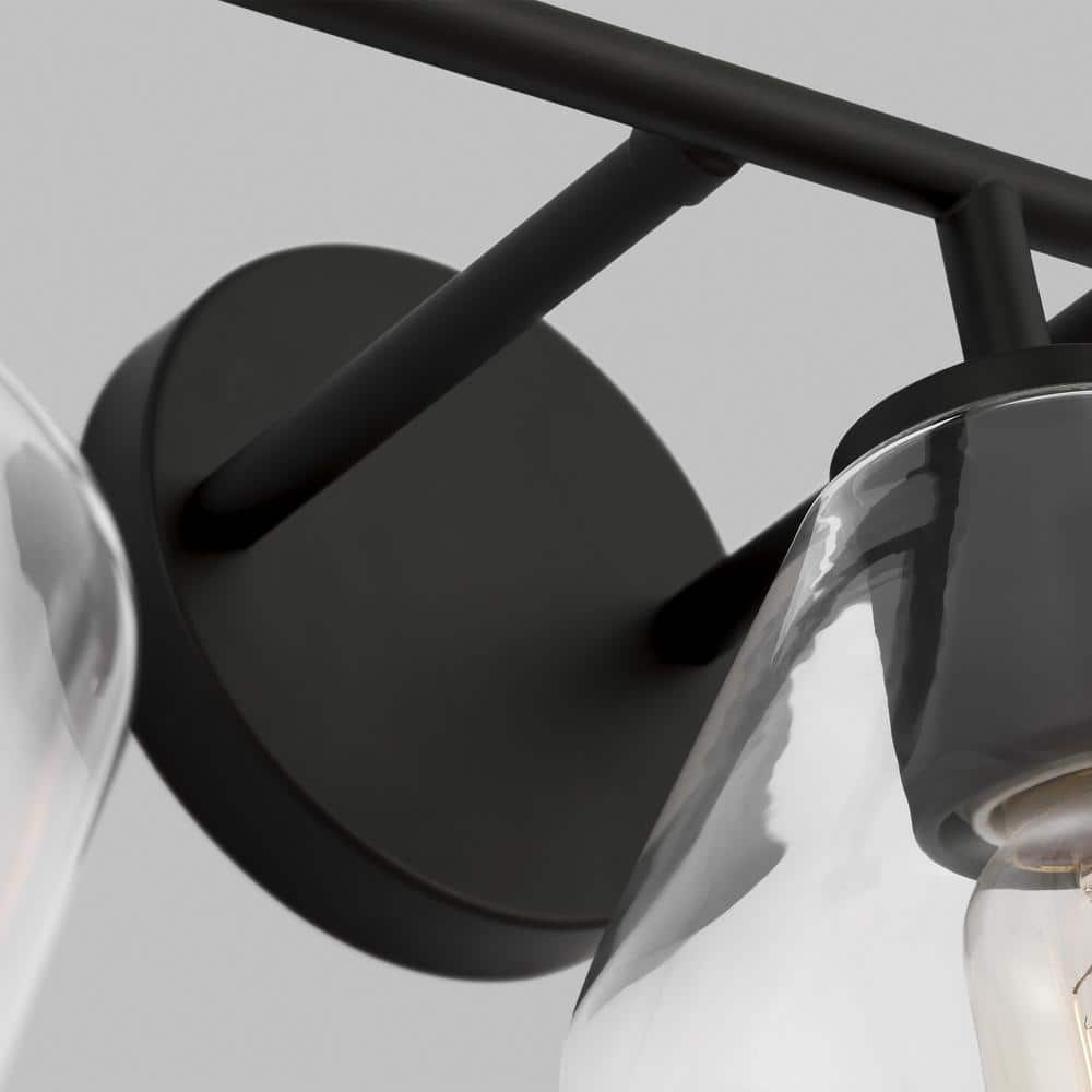 Midnight Black Steel 3-Light Dimmable Vanity Light