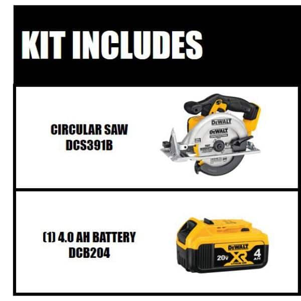 20V MAX Cordless 6-1/2 in. Circular Saw and (1) 20V MAX Premium Lithium-Ion 4.0Ah Battery