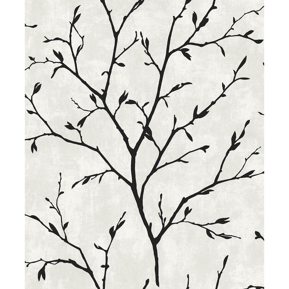 NextWall Contrast Tree Silhouette Vinyl Peel and Stick Wallpaper Roll ...