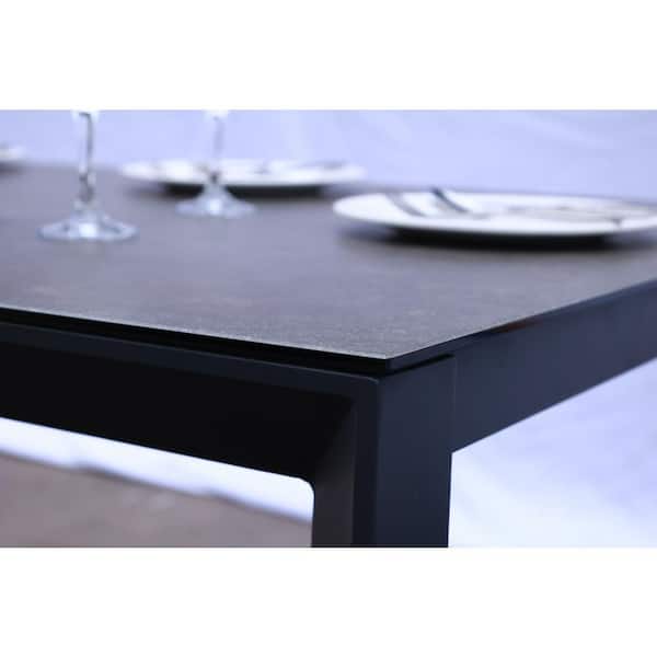 BELLINI HOME AND GARDENS Laco Dark Gray 9-Piece Aluminum BELLINI HOME AND GARDENS Laco Dark Gray 9-Piece Aluminum
