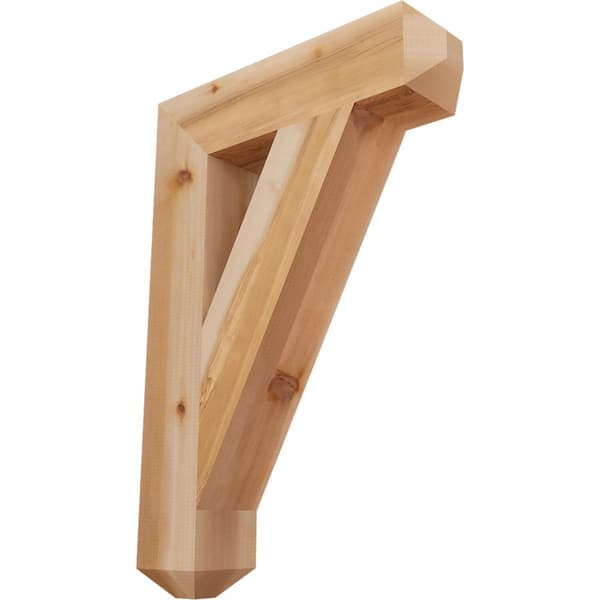 Ekena Millwork 5.5 in. x 38 in. x 26 in. Western Red Cedar Traditional Craftsman Smooth Bracket