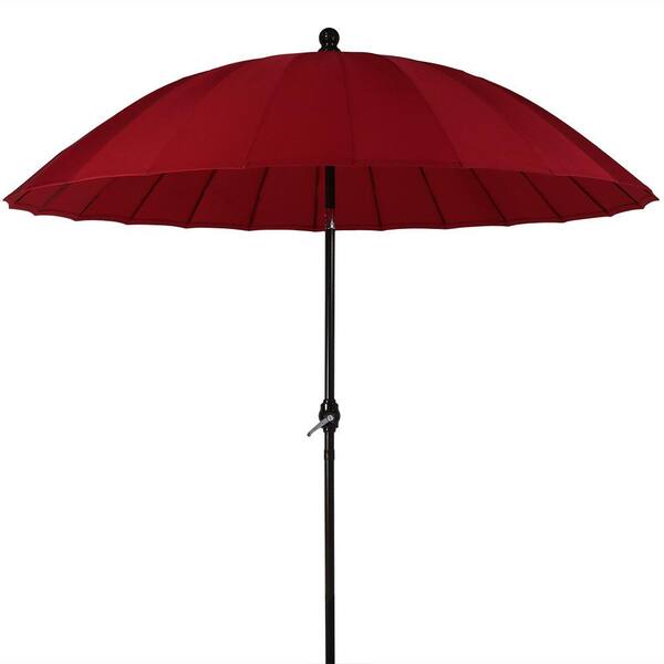 Sunnydaze Decor 8 ft. Shanghai Aluminum Market Outdoor Tilt Patio Umbrella in Red with Crank