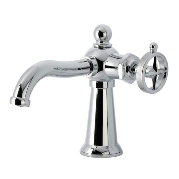 Kingston Brass Nautische Einhebel-Armatur Fürs Bad – Poliertes Nickel, Mit Push-Up-Pop-Up