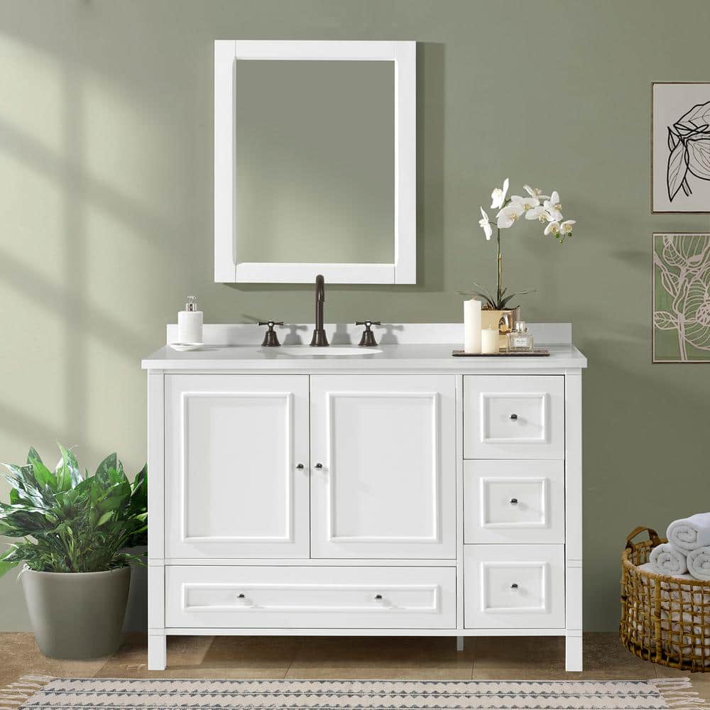 Williamsburg 48" White Pine Vanity Cabinet with Soft Close Drawers