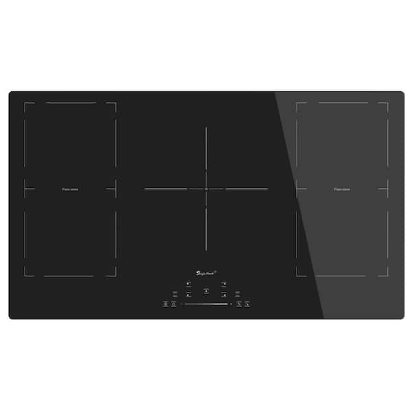 JEREMY CASS LD 36 in. 5 Elements Induction Cooktop in Black with Flexible Zone, 9000W Built in Electric Stove, Touch Panel