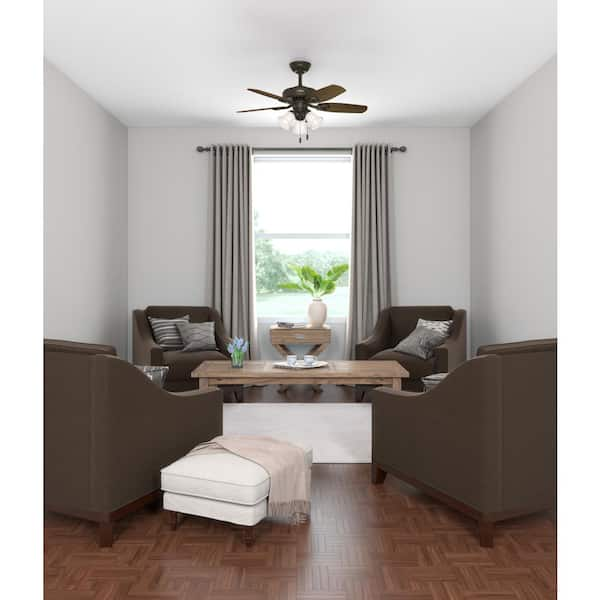 42 in. Indoor New Bronze Builder Small Room Ceiling Fan with Light Kit