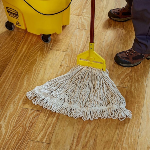 #24 Heavy-Duty Cotton Blend Looped-End String Mop for Tile, Concrete and Hard Surfaces, Commercial Use