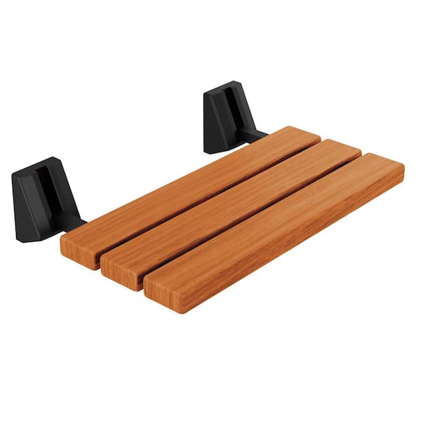 13 in. D x 20 in. W Wall Mount Walk In Shower Seat in Matte Black