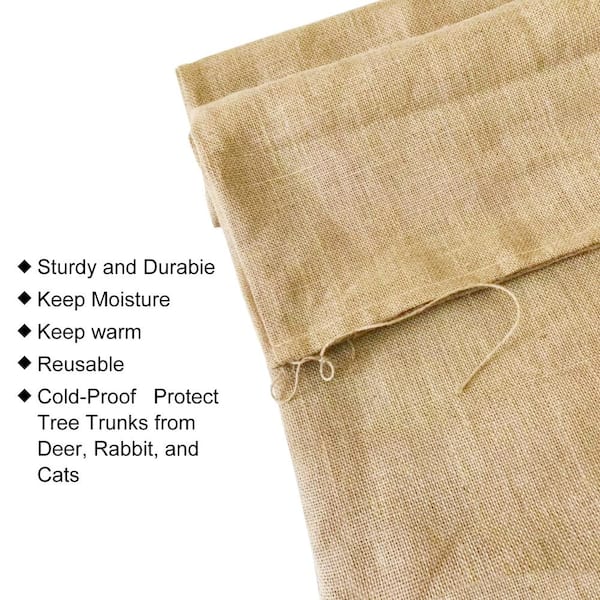 Wellco 63 x 48 Burlap Winter Plant Cover Bags with Rope (2