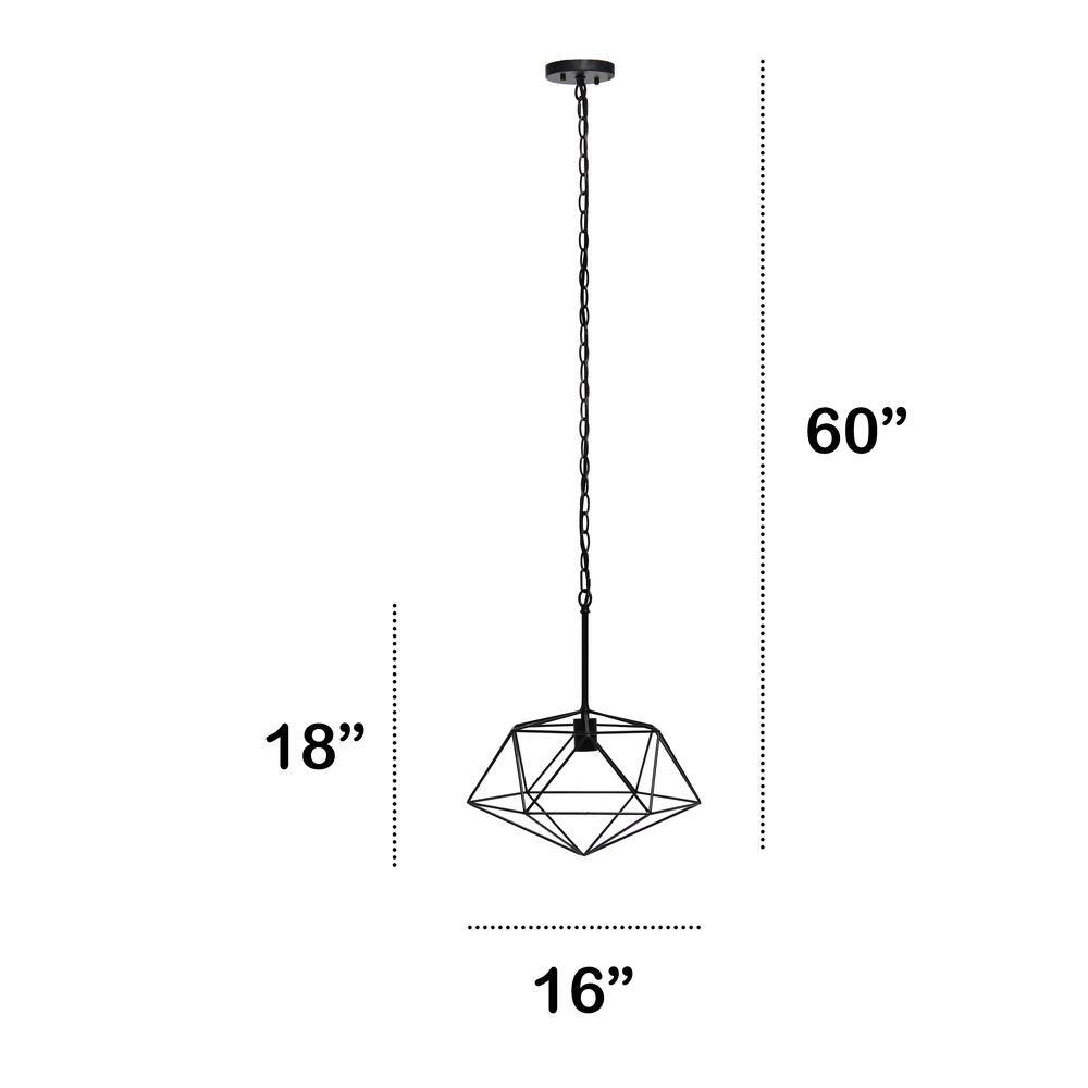 Black Geometric Metal Wire Ceiling Pendant Light