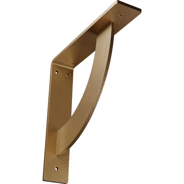 Ekena Millwork 2 in. x 10 in. x 10 in. Steel Hammered Gold Bulwark Bracket