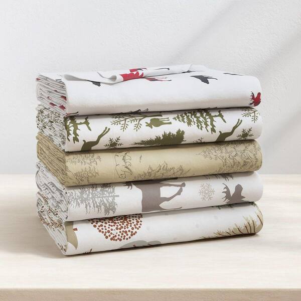 FRESHFOLDS Lodge Inspired Turkish Cotton Flannel Sheet Set, Full