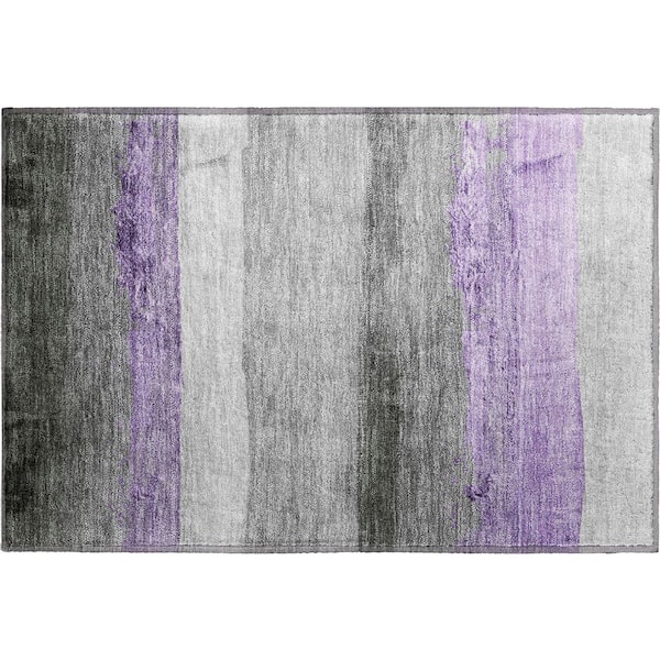 Mayfield Premium Machine Washable Abstract AMF1883 Lavender 2 ft. x 3 ft. Area Rug