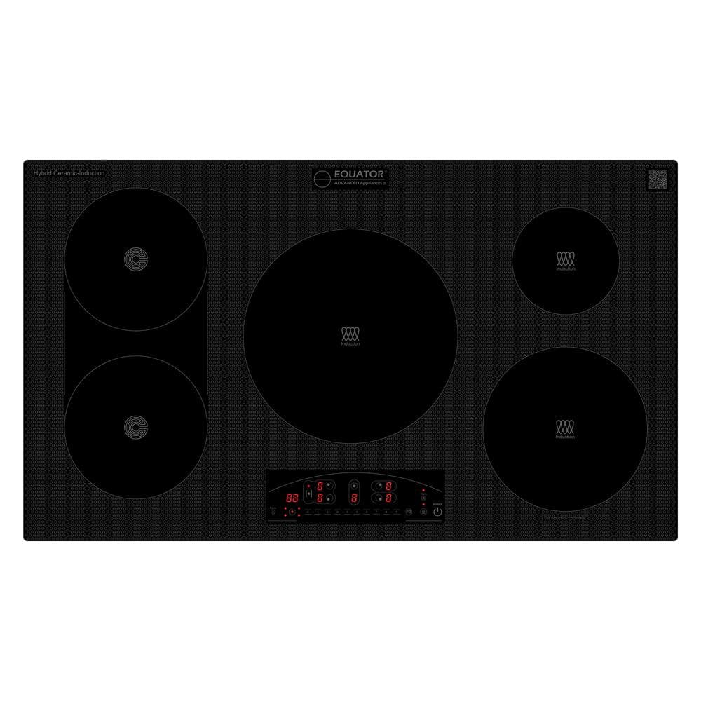 Equator Black Ceramic-Induction 36" 5 Burner Cooktop with Touch Control