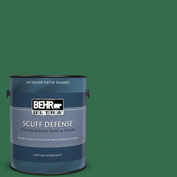 BEHR ULTRA 1 gal. #S-H-460 Chopped Chive Extra Durable Satin Enamel Interior Paint & Primer