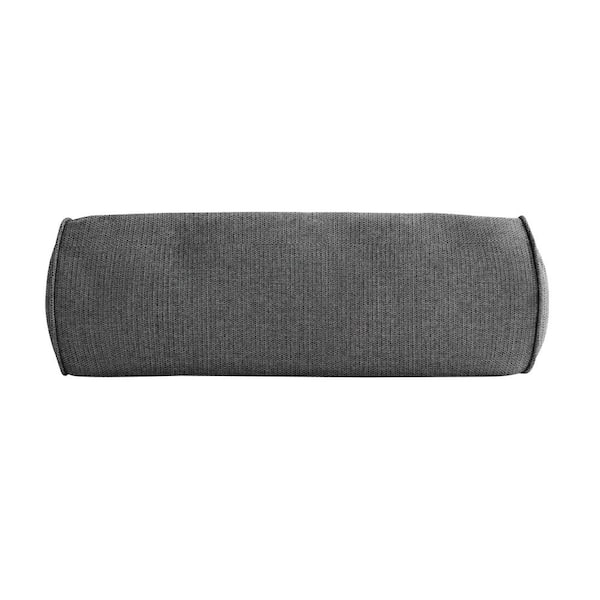 SORRA HOME Sorra Home Sunbrella Revive Charcoal Rectangle Outdoor Bolster Pillow