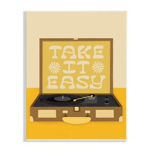 Take it Easy Motivational Vintage Boho Record Player by Jaylnn Heerdt Unframed Typography Art Print 19 in. x 13 in.