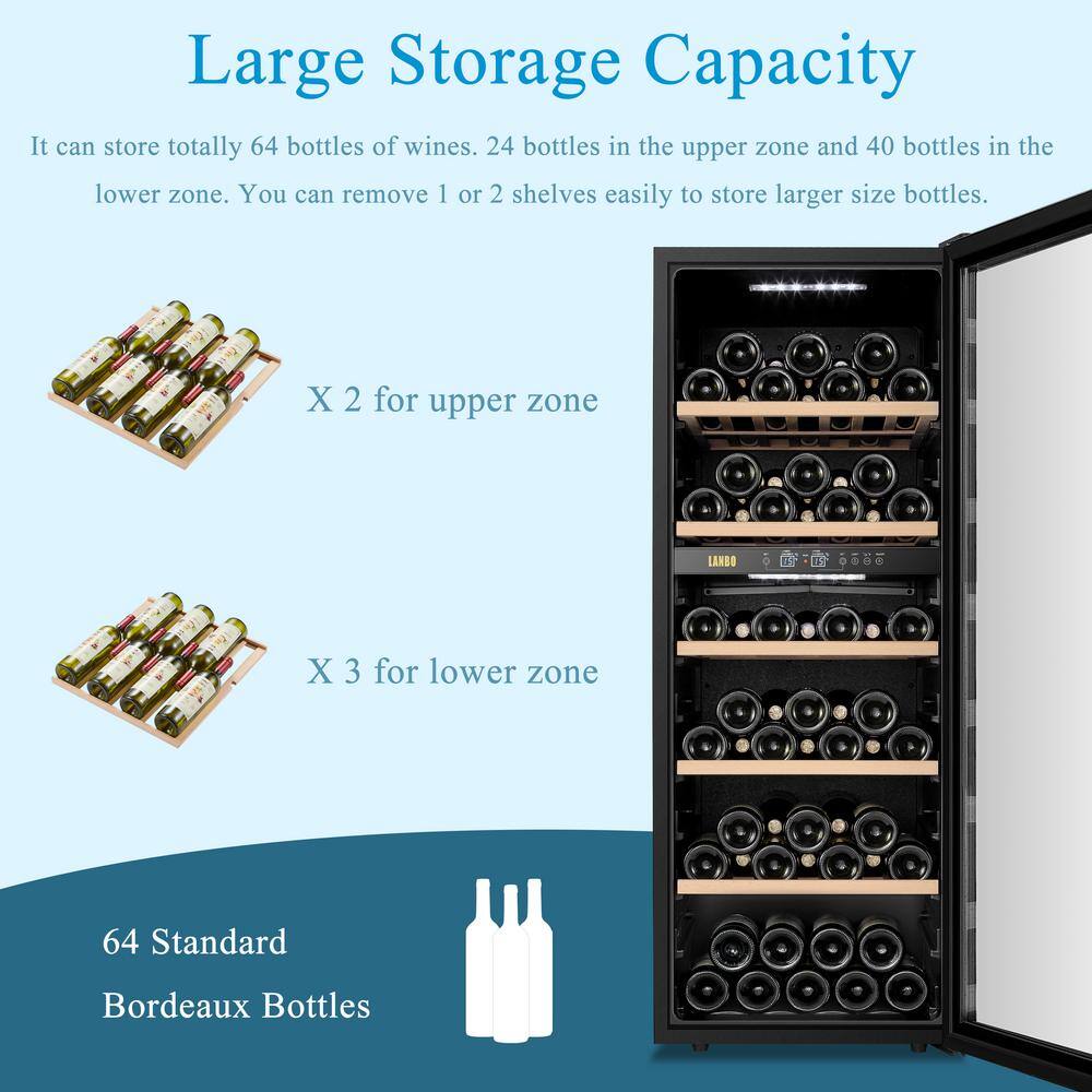 Lanbo 20 Inch Dual Zone Stainless Steel Wine Cooler