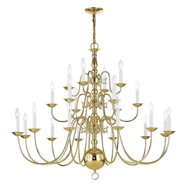 Livex Lighting Williamsburgh 5 Light Polished Brass Chandelier