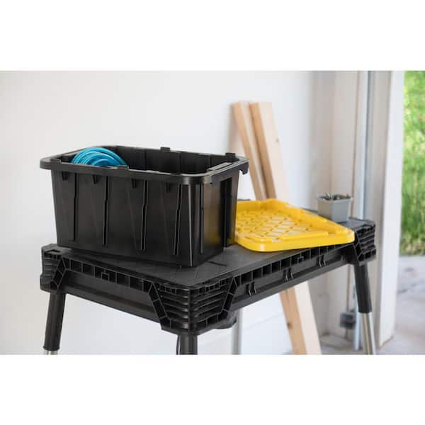 7 Gal. Tough Storage Tote in Black with Yellow Lid