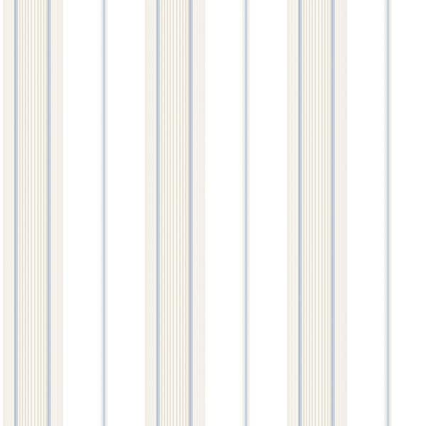 Unbranded Smart Stripes 3 Blue Slim Stripe Matte Finish Non-Pasted Vinyl on Non-Woven Wallpaper Sample