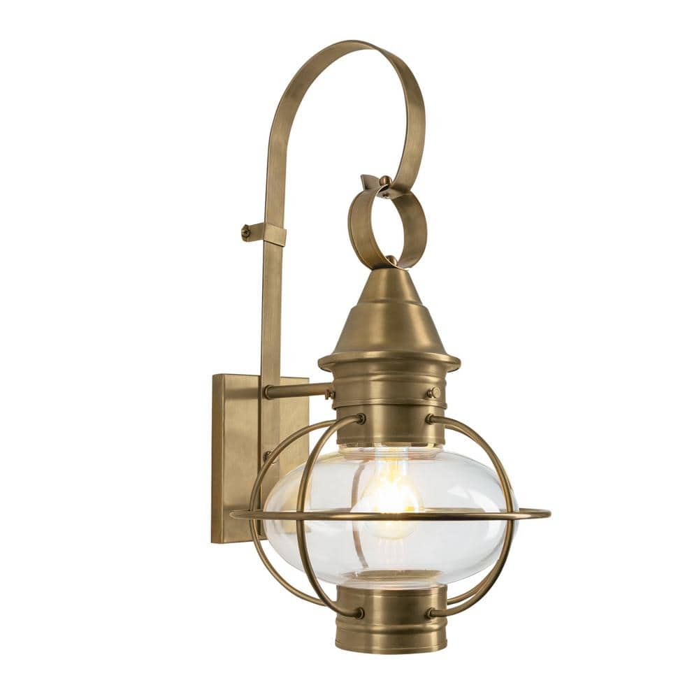 NORWELL 1Light American Onion Medium Aged Brass Outdoor Wall Sconce