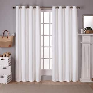 Sateen Vanilla Solid Woven Room Darkening Grommet Top Curtain, 52 in. W x 84 in. L (Set of 2)