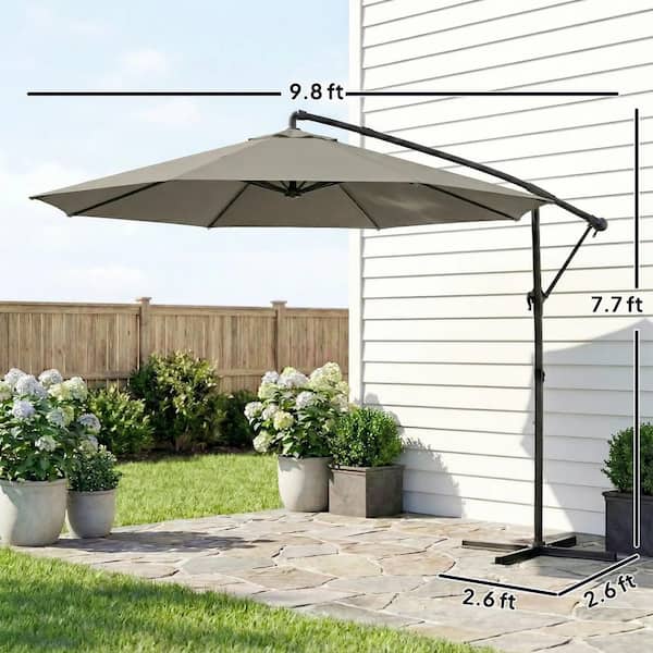 10 foot patio umbrella with lights Double-Sided Market Umbrella