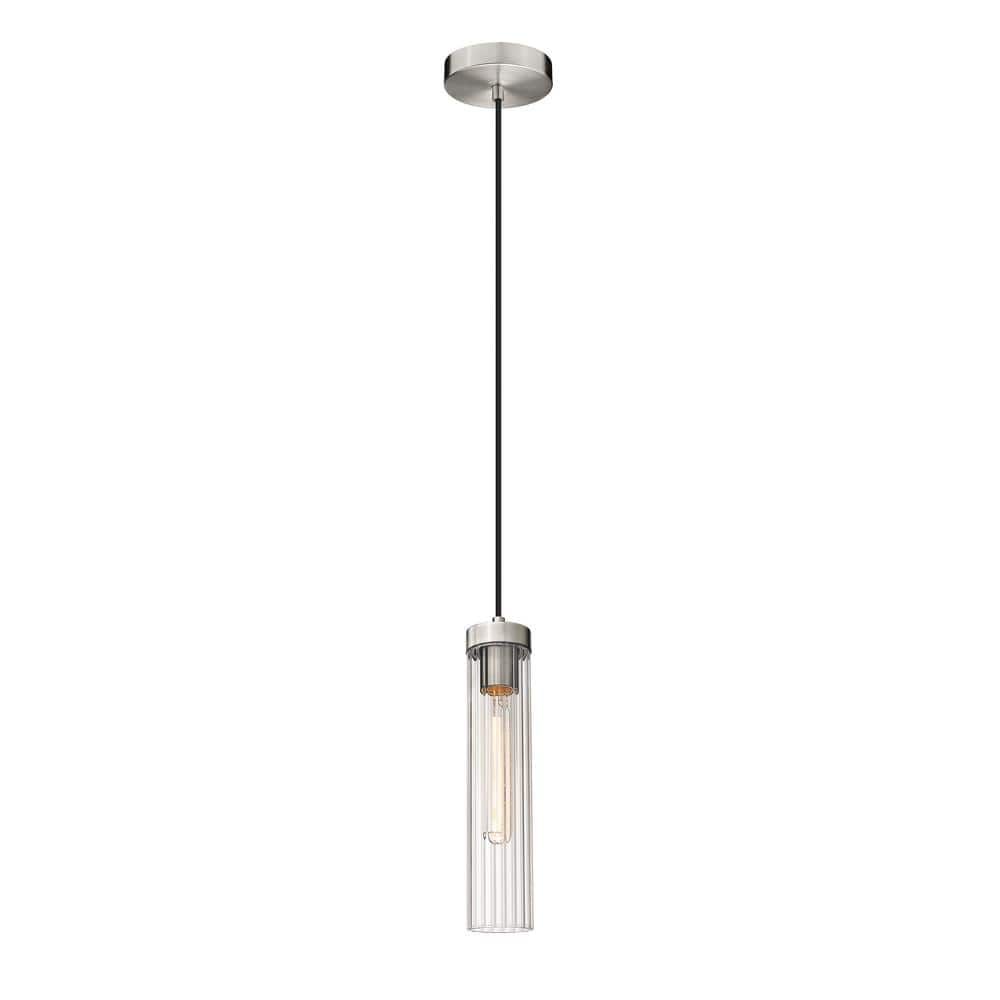 Beau 12.75" Brushed Nickel Glass Pendant Light