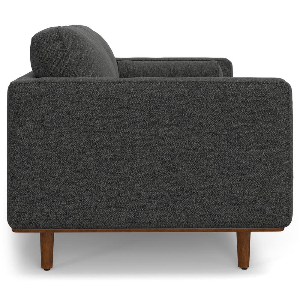 Morrison Charcoal Grey Fabric Mid-Century Modern Sofa with Wood Frame