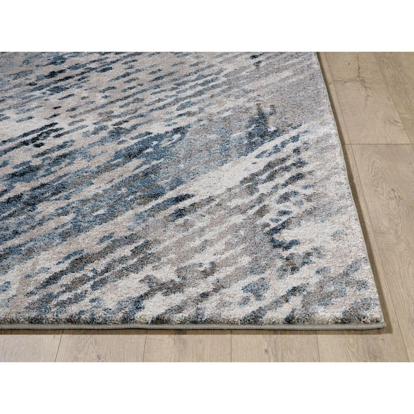 Rue Blue Stone 8 ft. x 10 ft. Trellis Mid-Century Area Rug