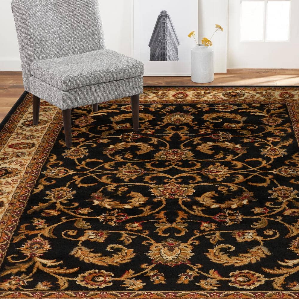 Royalty Elati 5'2" x 7'2" Black Synthetic Tufted Area Rug