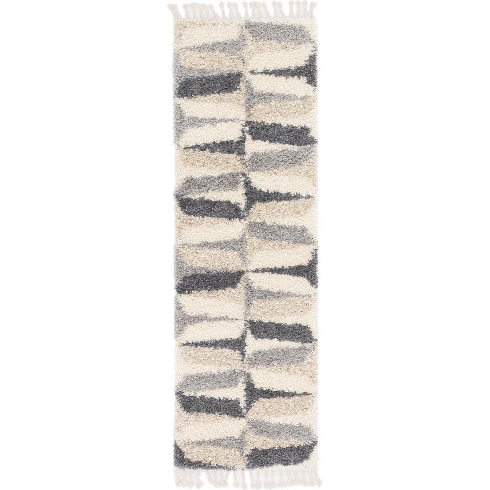 Hygge Shag Balanced Gray 2 ft. 7 in. x 8 ft. 2 in. Runner Rug price history on PriceWatchPro