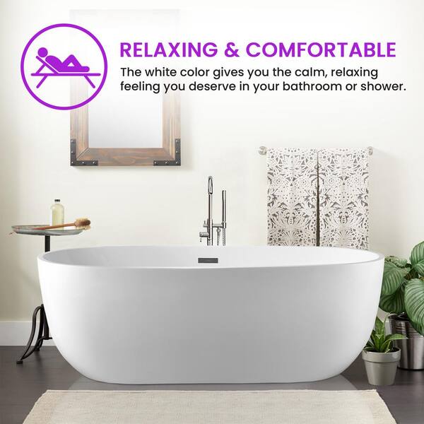 Vanity Art Cora 67 x 32 Freestanding Acrylic Bathtub & Reviews