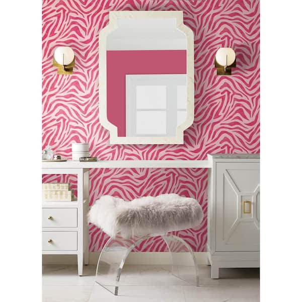 RuZebra Pink Vinyl Peel and Stick Wallpaper