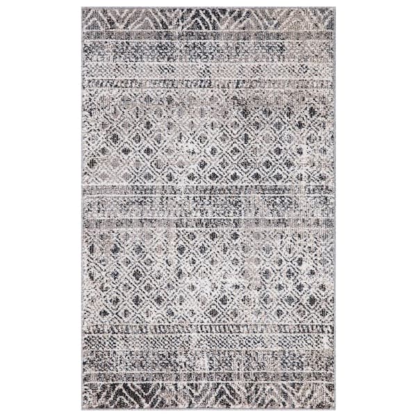 Vintage Collection Piazza Gray 3 ft. x 4 ft. Geometric Area Rug