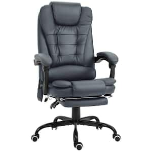 Blue 7-Point Faux Leather Vibrating Massage Office Chair, High Back Executive with Lumbar Support